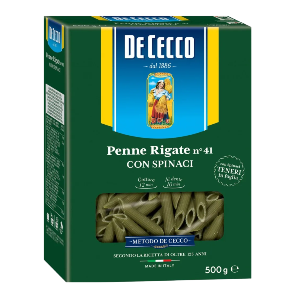 De Cecco - Penne Rigate De Espinaca - 500 Gr
